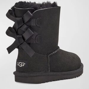 UGG Black Boots Bow Back Detail Size 8 Gently Used w/ Box